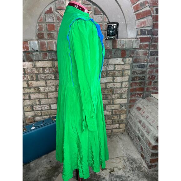 dress 100% silk green blue - Picture 8 of 12